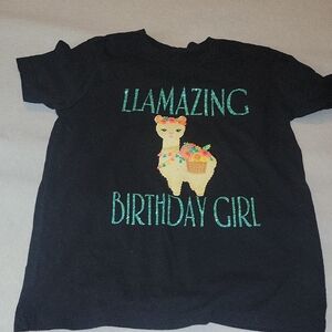Black Llama Birthday Girl T-Shirt
